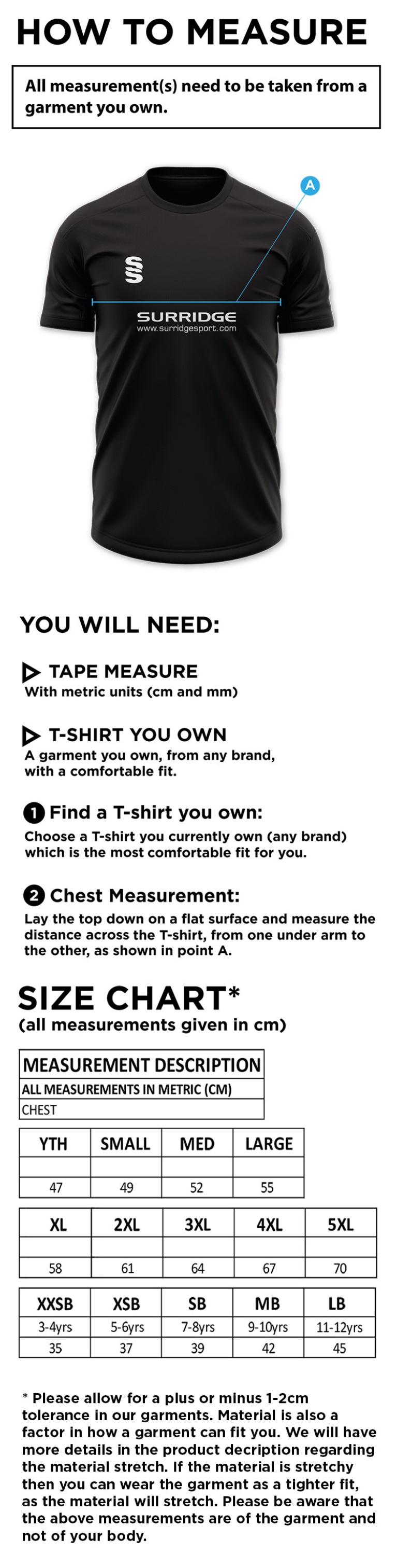 Marchon Badminton Club Blade Polo - MALE - Size Guide
