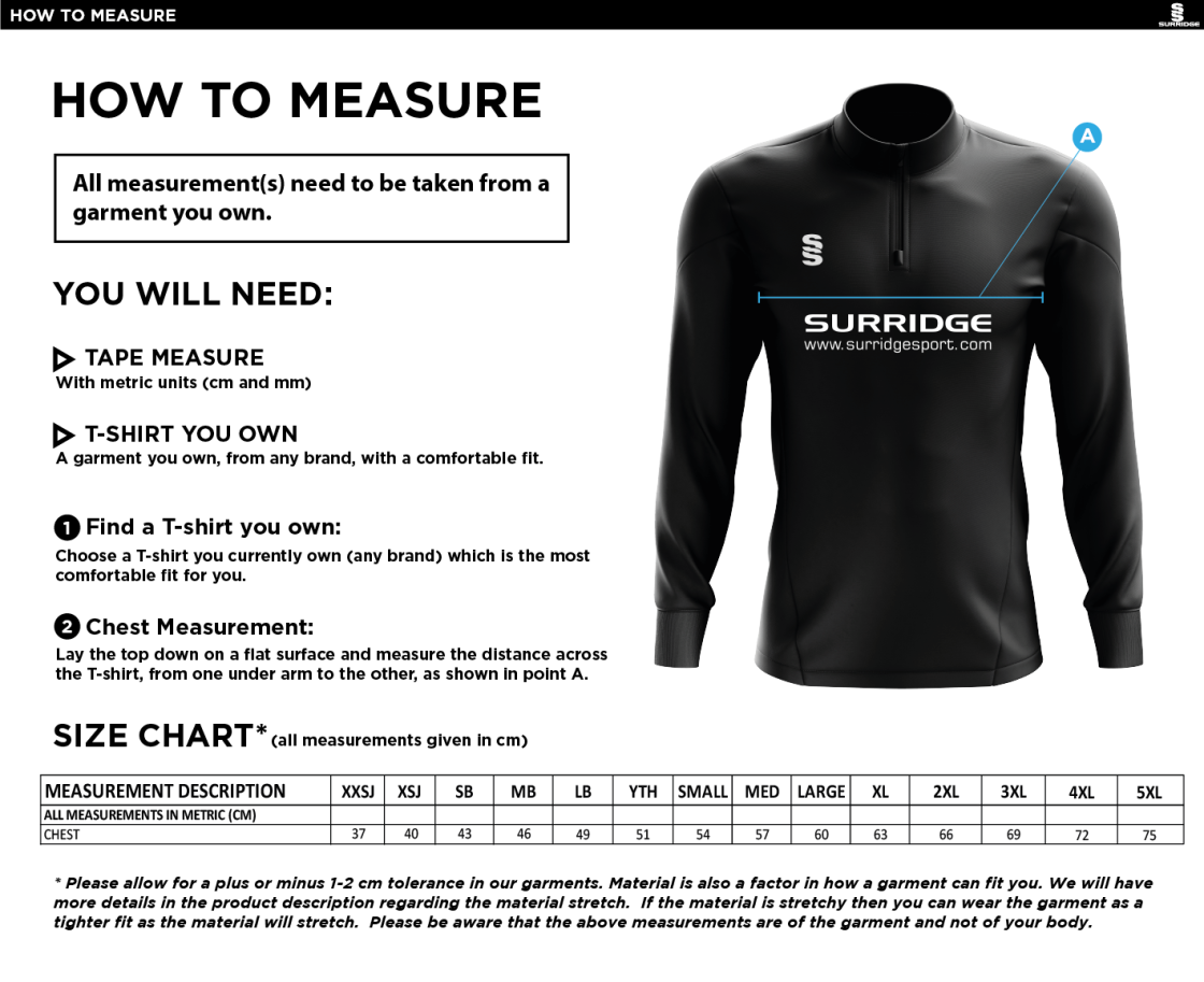 Marchon Badminton Club Blade Performance Top - MALE - Size Guide